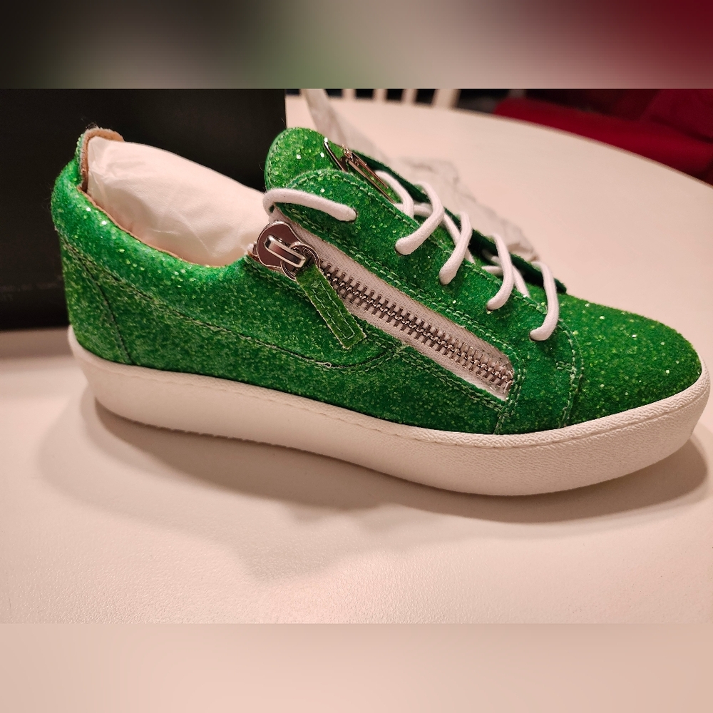 NIB Giuseppe Zanotti Frankie Glitter Kiwi Green Ru20013 Rare Men Women 835$ New